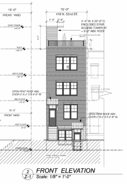 418 North 52nd Street Front Elevation