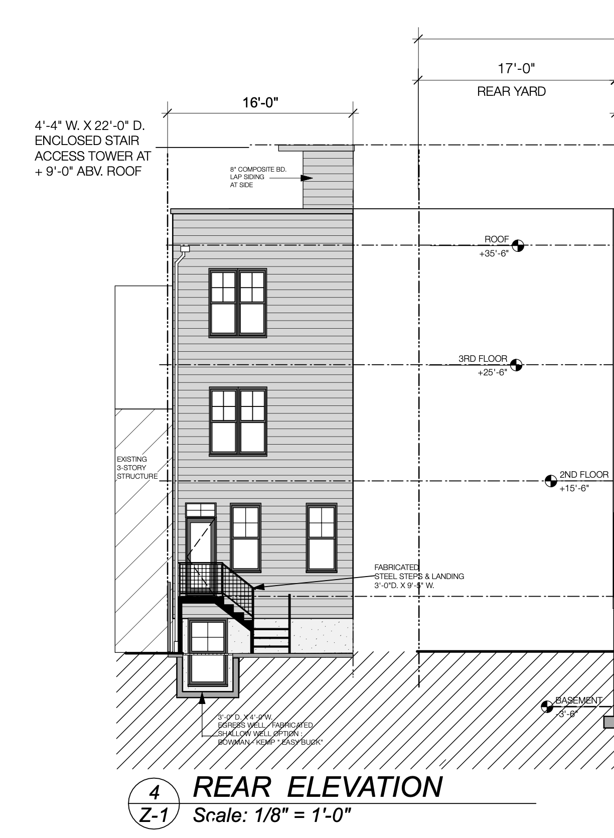 418 North 52nd Street Rear Elevation