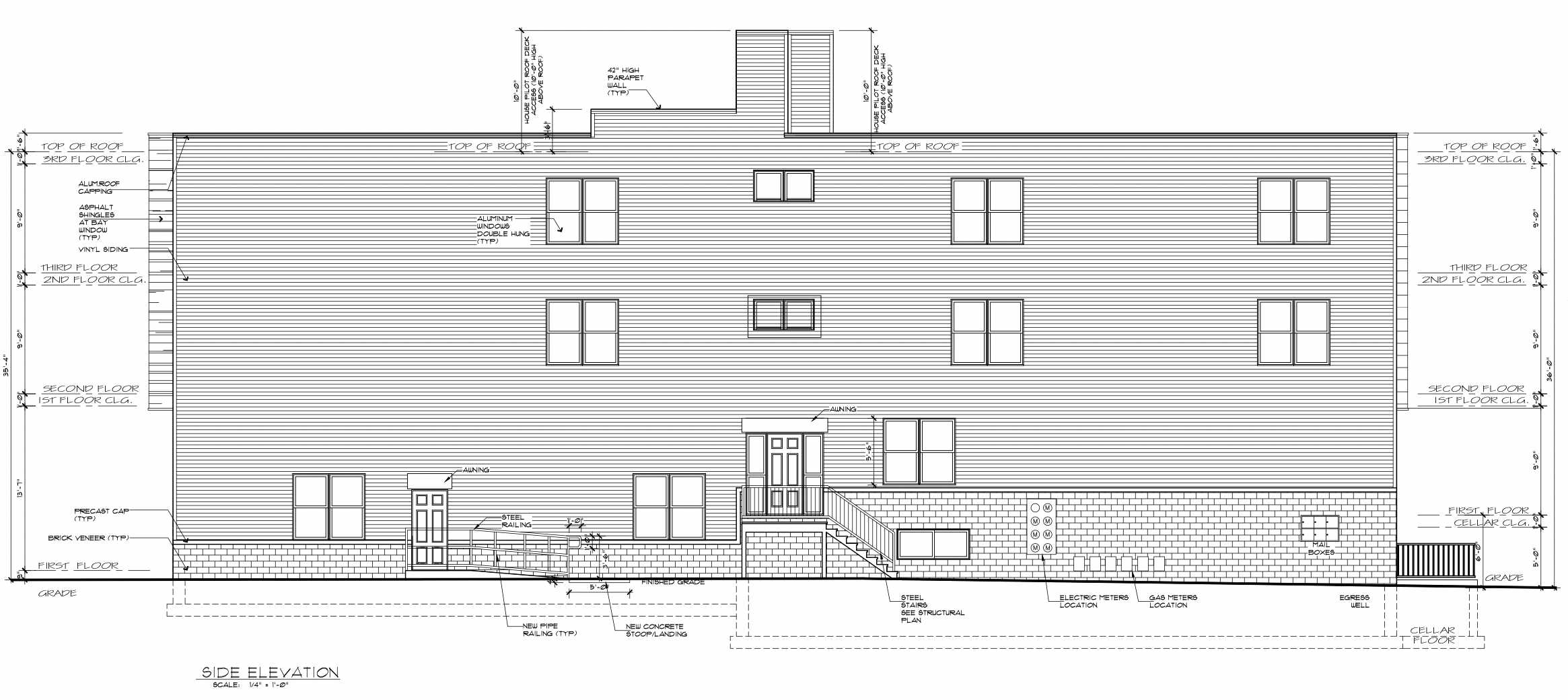 1736 North 22nd Street Side Elevation