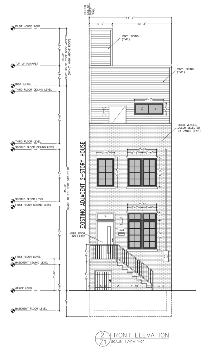 1849 South Bancroft Street Front Elevation