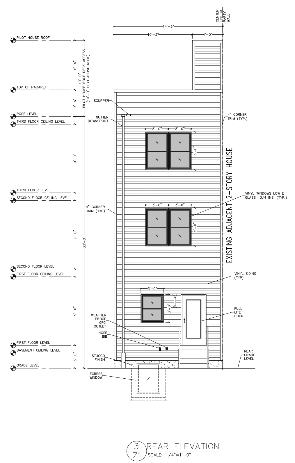 1849 South Bancroft Street Rear Elevation