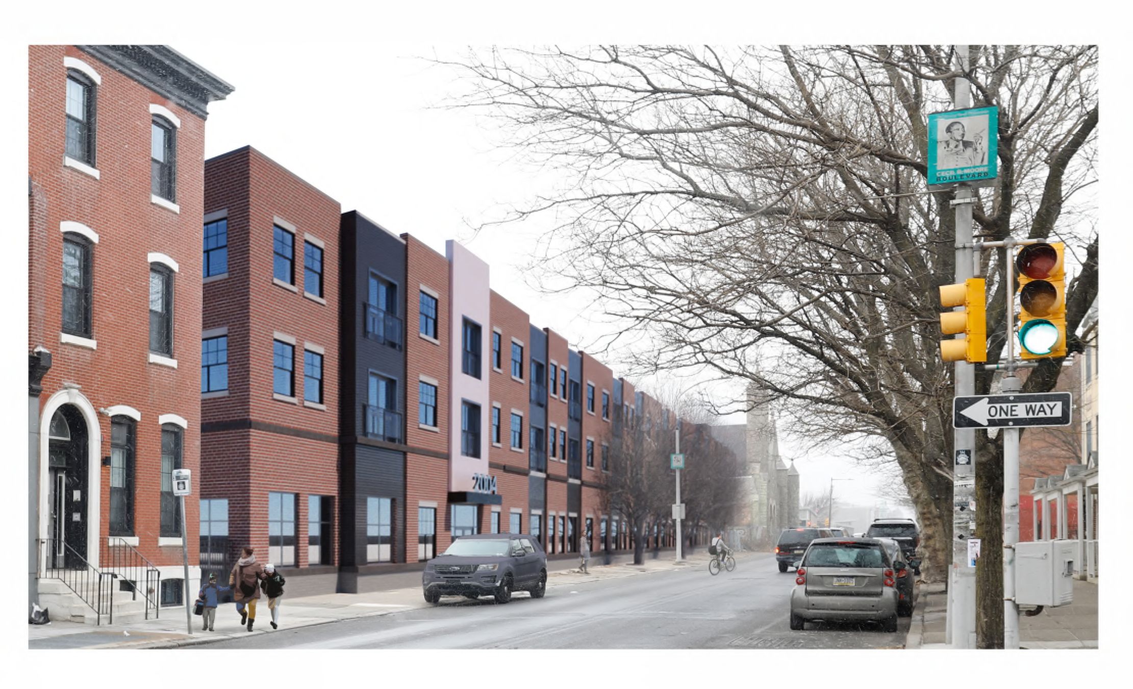 Rendering of 2004 Cecil B Moore Ave — Floor and Unit Plans Revealed for Residential Complex Planned at 2006 Cecil B Moore Avenue