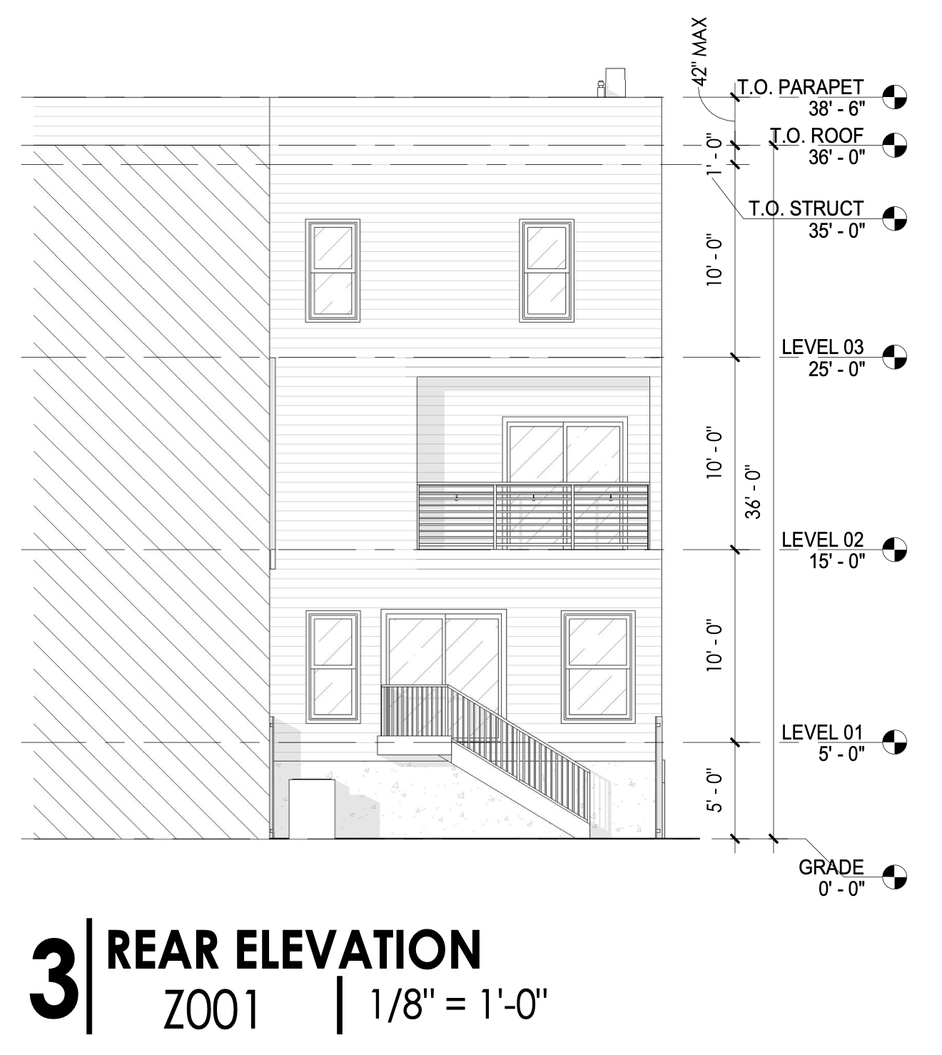 336 North 52nd Street Rear Elevation