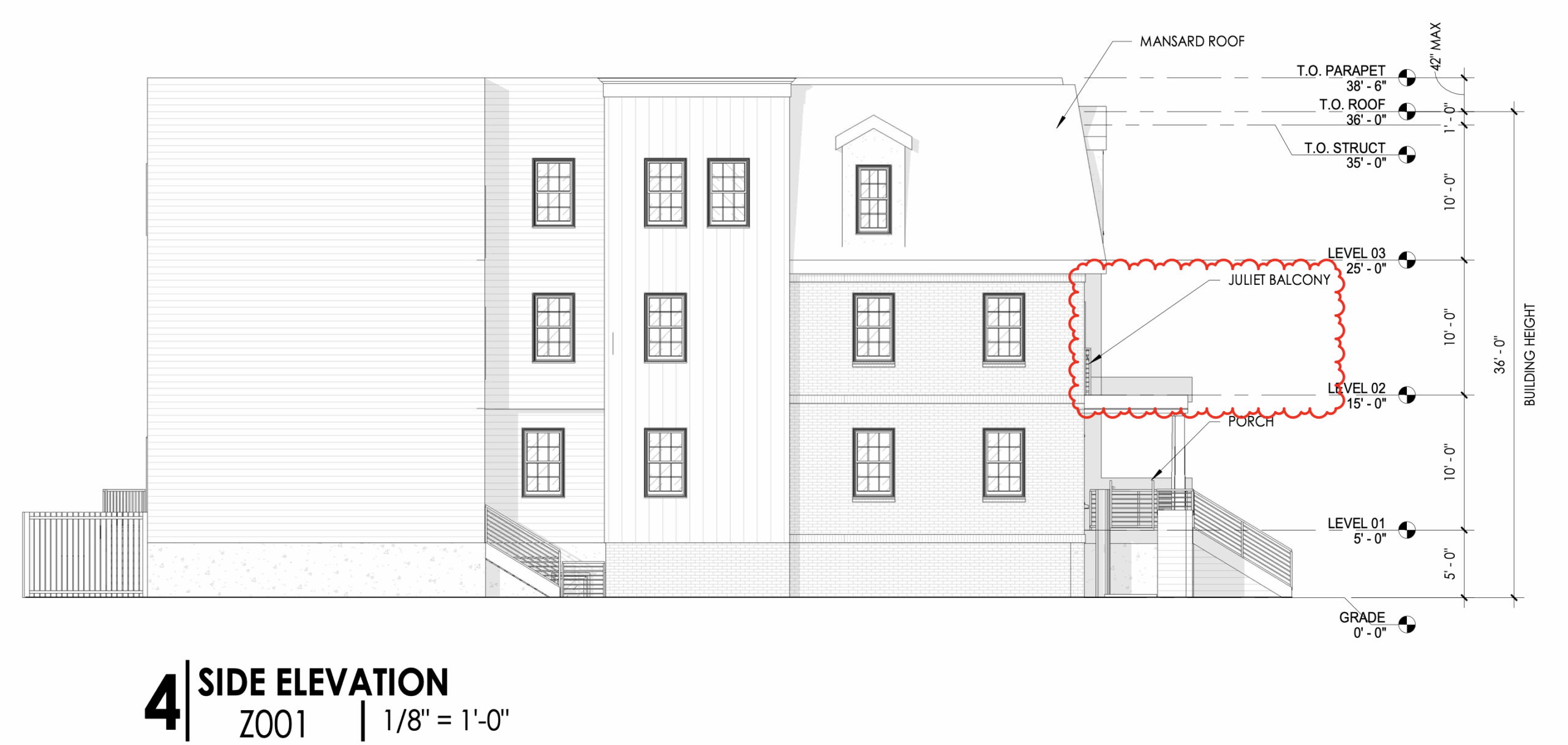 336 North 52nd Street Side Elevation