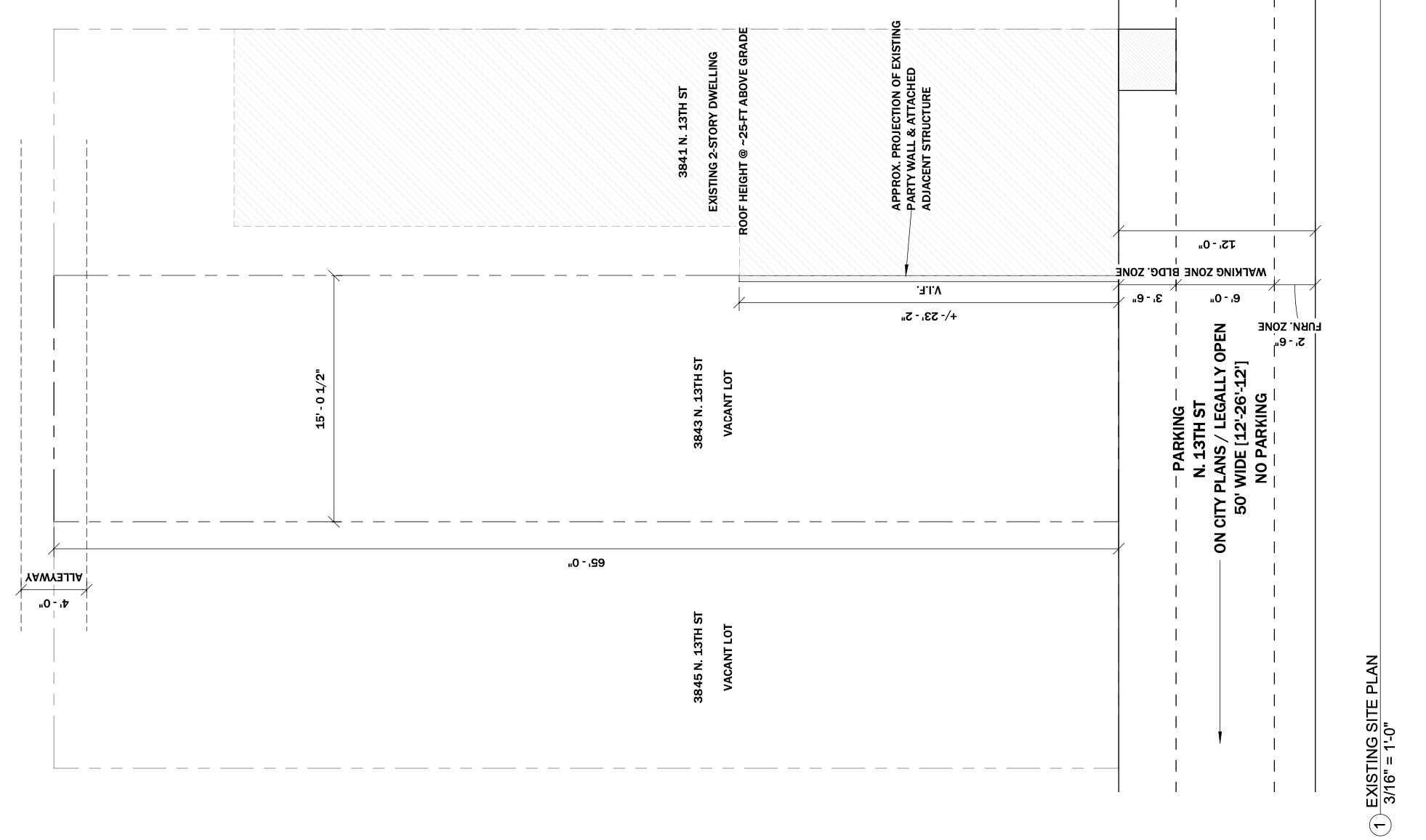 3843 North 13th Street Existing Site Plan
