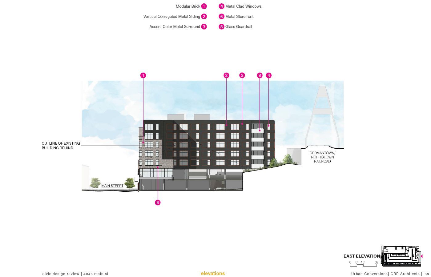 4045-61 Main Street. Credit: CBP Architects via the Civic Design Review by the Philadelphia City Planning Commission and the Department of Planning and Development
