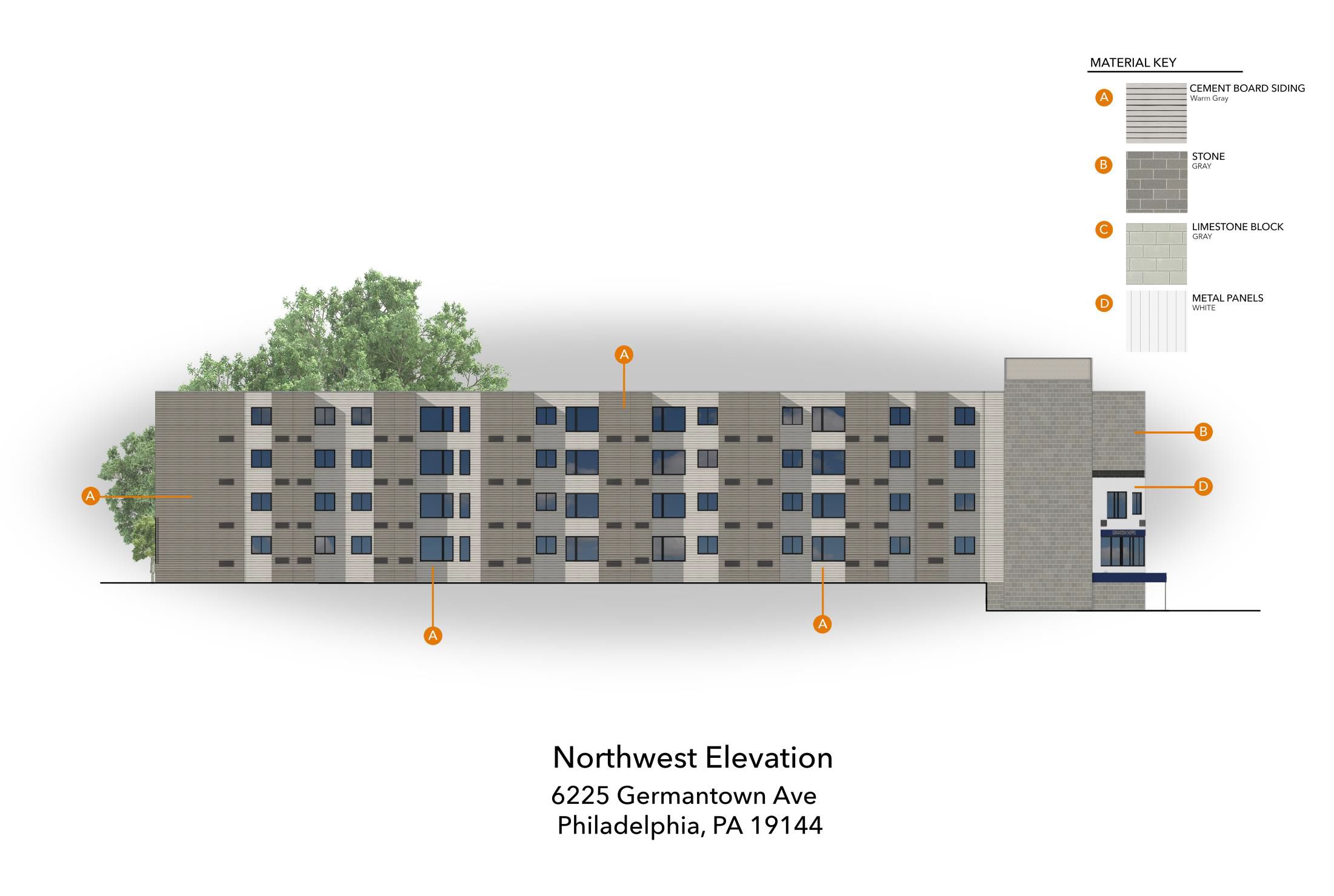 6225 Germantown Avenue. Credit: Ingram Sageser Ambric Technologies via the Civic Design Review by the Philadelphia City Planning Commission and the Department of Planning and Development
