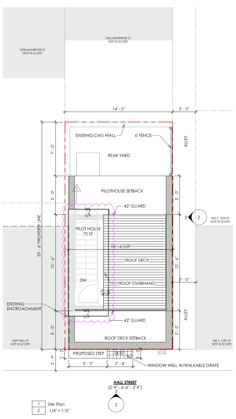 1005 Hall Street, Philadelphia. Proposed site plan. Credit: Architect Parallel Architecture Studio via a zoning permit submitted to the City of Philadelphia.