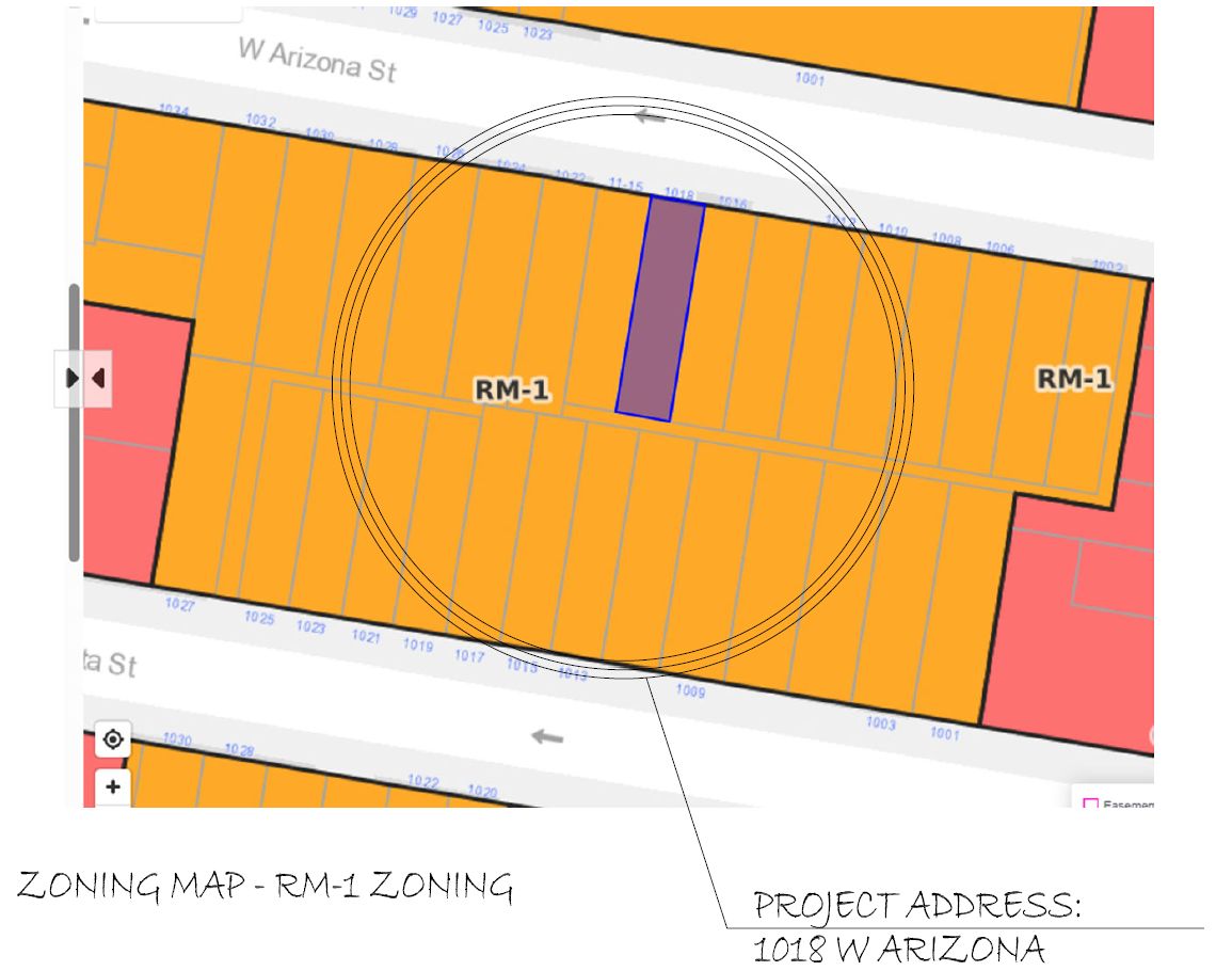 1018 West Arizona Street. Zoning map. Credit: KCA Design Associates via the City of Philadelphia