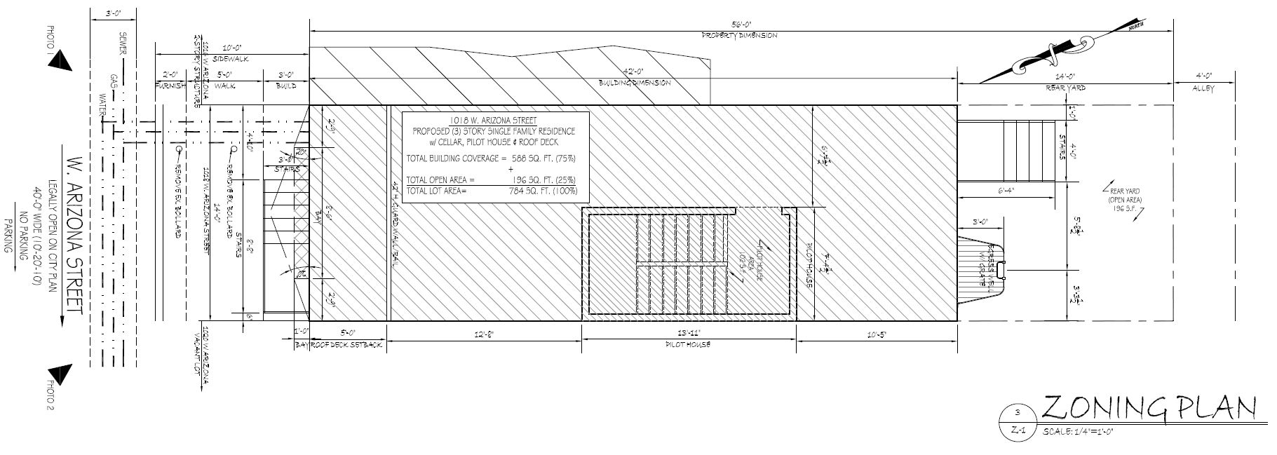 1018 West Arizona Street. Site plan. Credit: KCA Design Associates via the City of Philadelphia