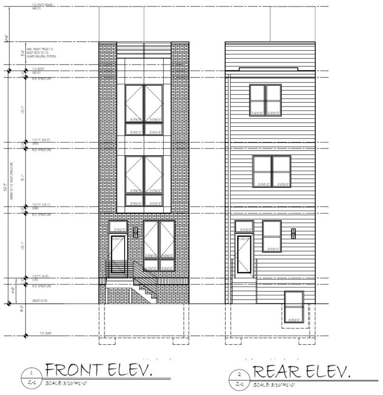 1020 West Arizona Street. Building elevations. Credit: KCA Design Associates via the City of Philadelphia