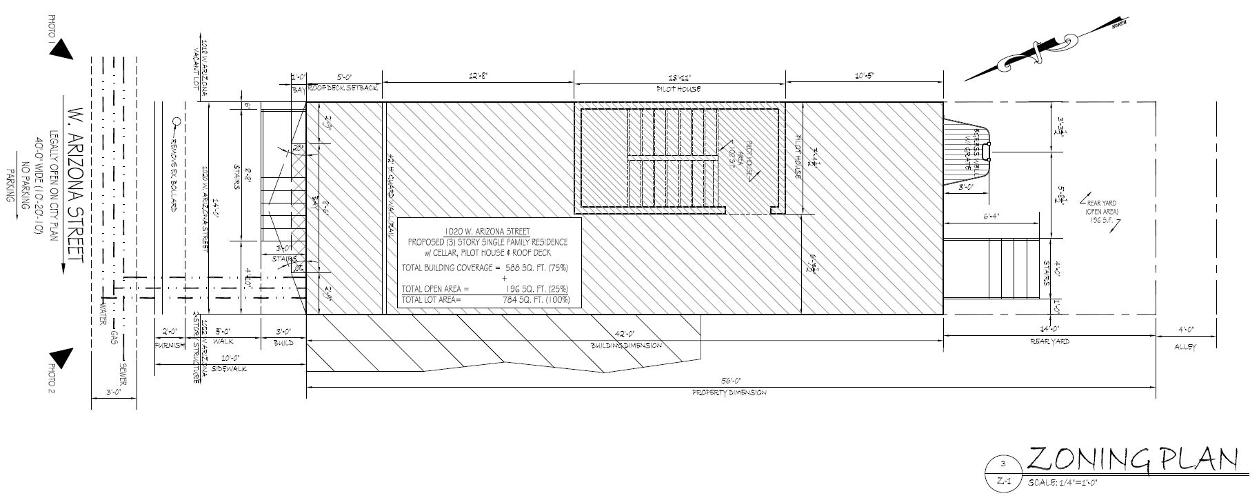 1020 West Arizona Street. Site plan. Credit: KCA Design Associates via the City of Philadelphia