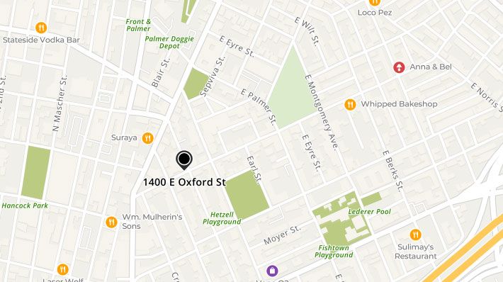 1400 East Oxford Street. Site map. Credit: Here's The Plan, LLC via the City of Philadelphia
