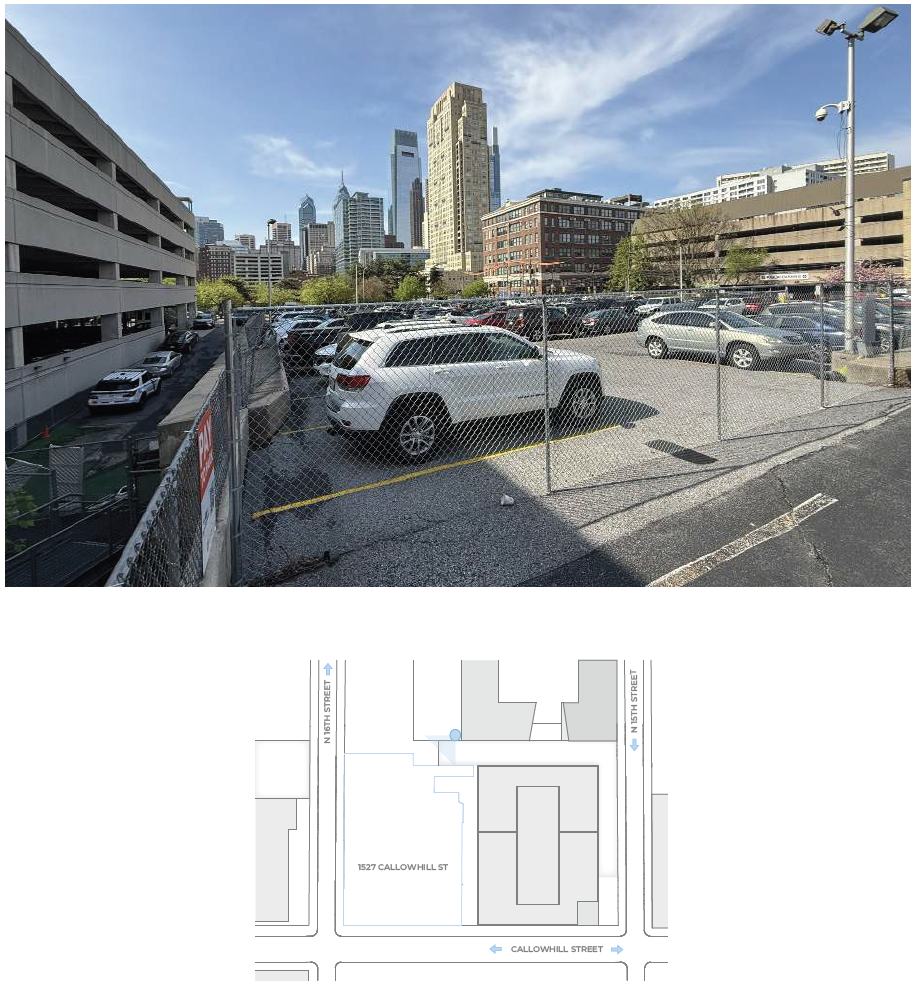 1527 Callowhill Street. Site and urban context photos prior to redevelopment. Credit: Designblendz Architecture via the Civic Design Review by the Philadelphia City Planning Commission.