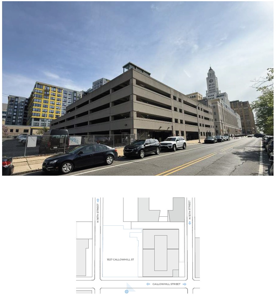 1527 Callowhill Street. Site and urban context photos prior to redevelopment. Credit: Designblendz Architecture via the Civic Design Review by the Philadelphia City Planning Commission.