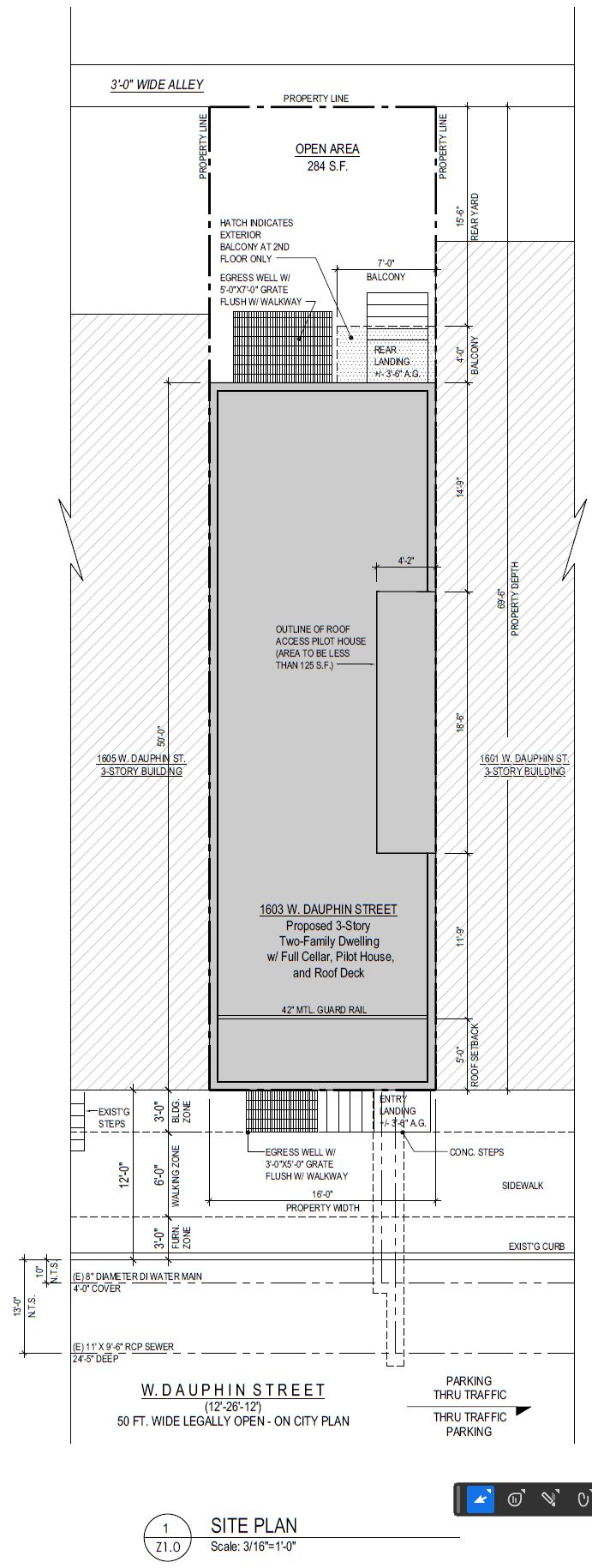 1603 West Dauphin Street. Site plan. Credit: Here's The Plan, LLC via the City of Philadelphia