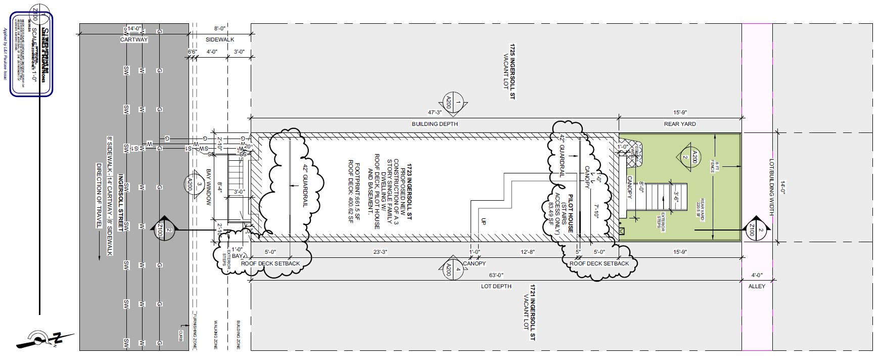 1723 Ingersoll Street. Site plan. Credit: Plato Studio via the Planning Department of the City of Philadelphia