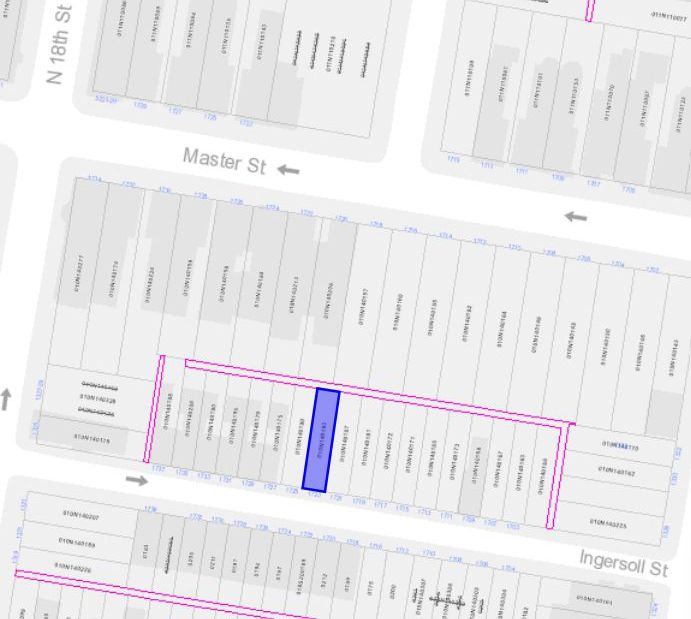 1723 Ingersoll Street. Site map. Credit: Plato Studio via the Planning Department of the City of Philadelphia