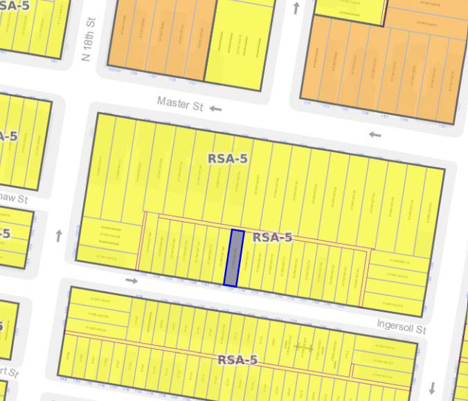 1723 Ingersoll Street. Zoning map. Credit: Plato Studio via the Planning Department of the City of Philadelphia