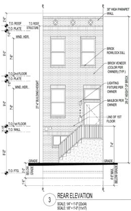 1929 East Harold Street, Philadelphia. Proposed front building elevation. Credit: Marshall Sabatini Architecture via a zoning permit submitted to the City of Philadelphia.
