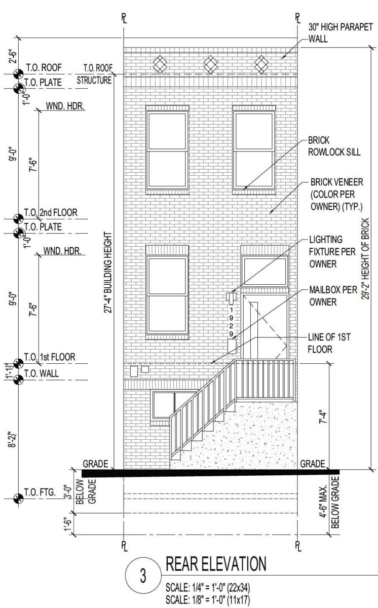 1929 East Harold Street, Philadelphia. Proposed front building elevation. Credit: Marshall Sabatini Architecture via a zoning permit submitted to the City of Philadelphia.