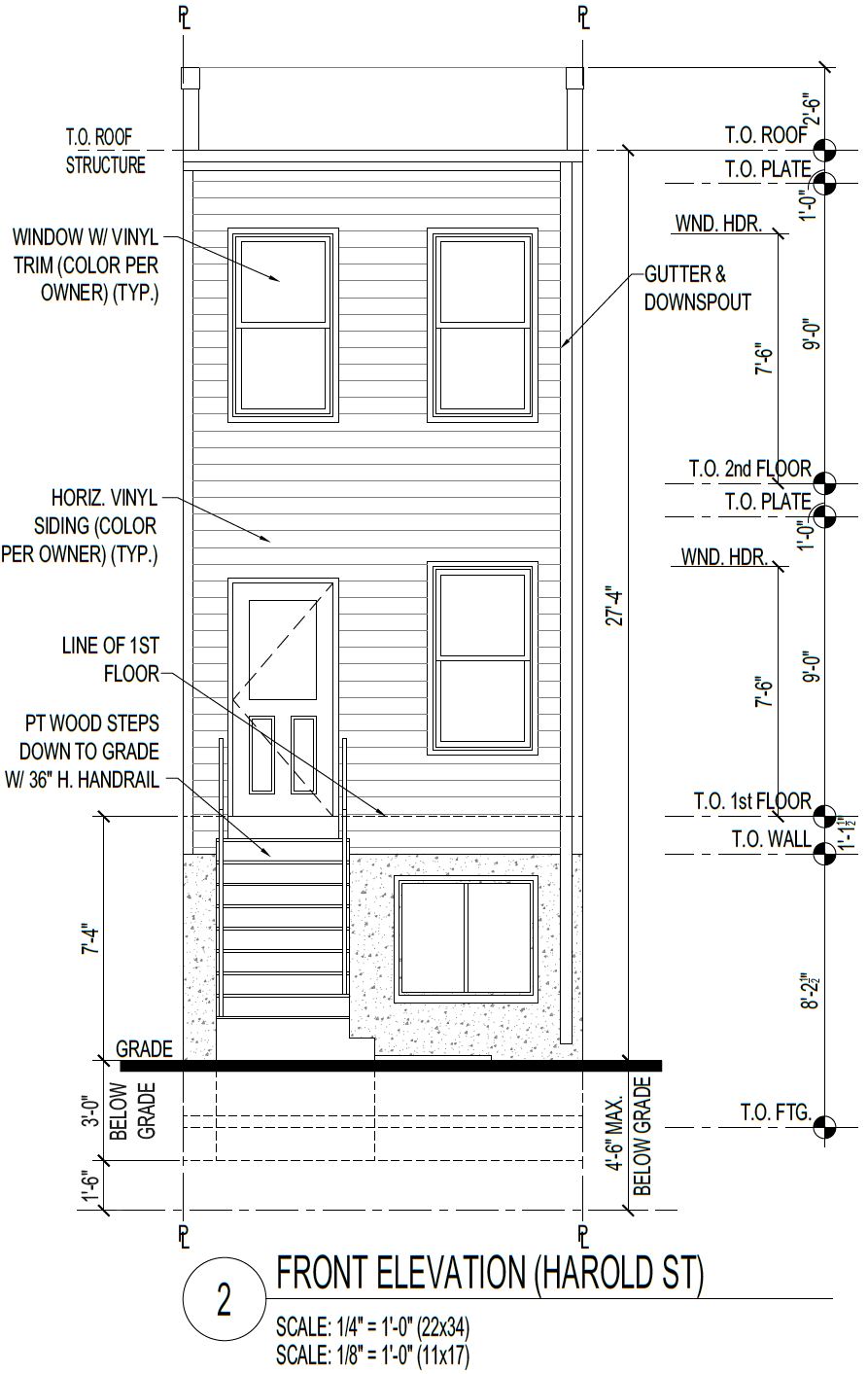 1929 East Harold Street, Philadelphia. Proposed rear building elevation. Credit: Marshall Sabatini Architecture via a zoning permit submitted to the City of Philadelphia.
