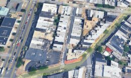 1931 South Juniper Street, Philadelphia. Aerial view prior to redevelopment. Credit: Here's The Plan, LLC via a zoning permit submitted to the City of Philadelphia.