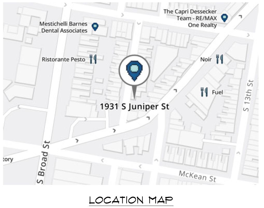1931 South Juniper Street, Philadelphia. Development map. Credit: Here's The Plan, LLC via a zoning permit submitted to the City of Philadelphia.