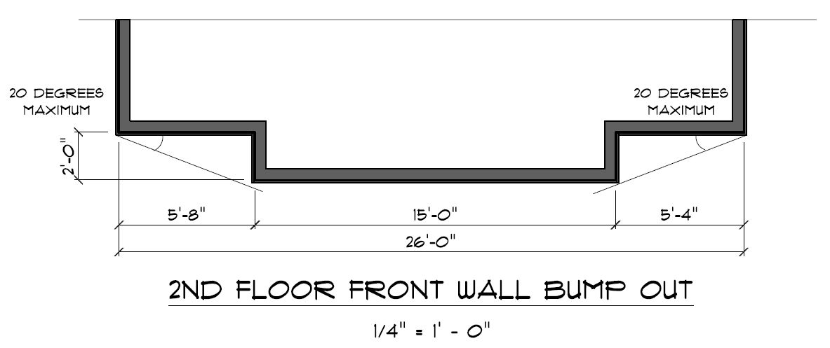 1931 South Juniper Street, Philadelphia. Proposed cantilever, or bay bump, plan detail. Credit: Here's The Plan, LLC via a zoning permit submitted to the City of Philadelphia.