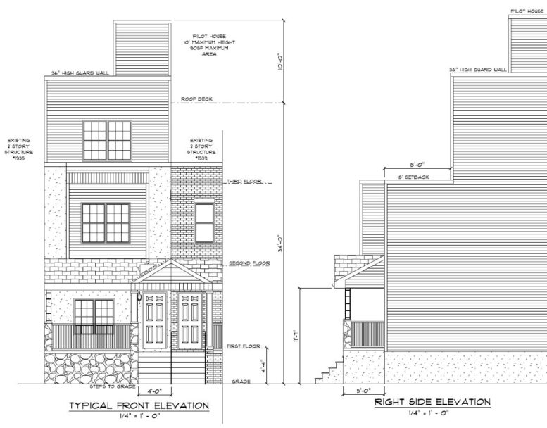 1937 South Hemberger Street. Building elevations. Credit: Here's The Plan, LLC via the City of Philadelphia