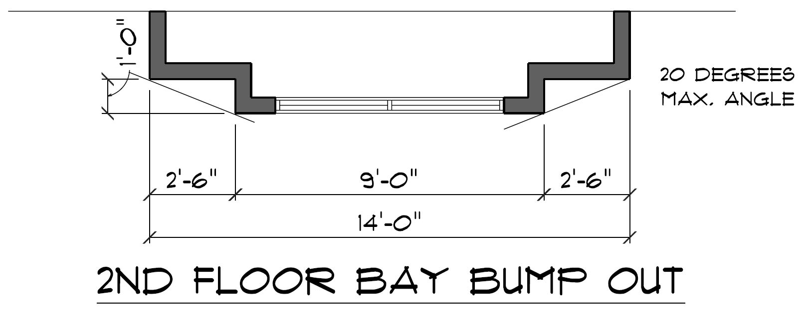 1937 South Hemberger Street. Plan detail for second floor bay bump out. Credit: Here's The Plan, LLC via the City of Philadelphia