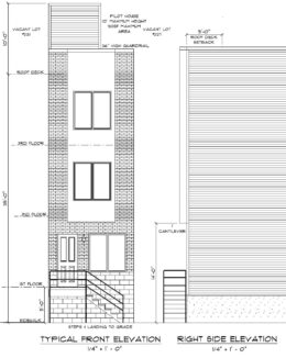 2129 North Orianna Street. Front building elevation. Credit: Here's The Plan, LLC via the City of Philadelphia