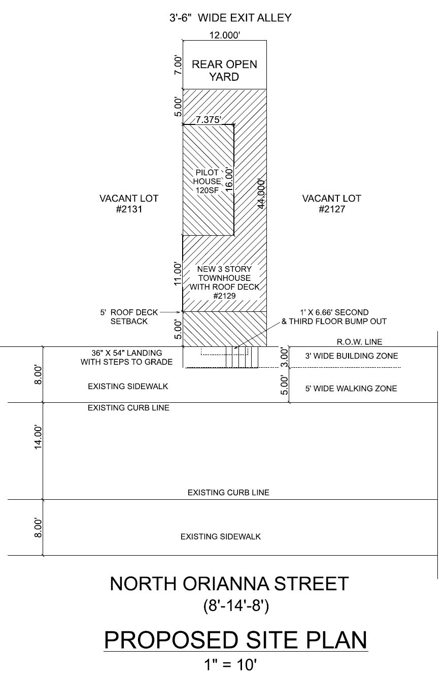 2129 North Orianna Street. Site plan. Credit: Here's The Plan, LLC via the City of Philadelphia