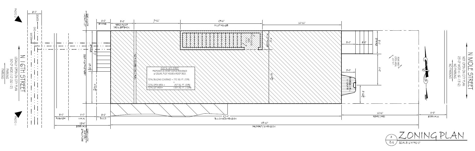 2237 North 16th Street, Philadelphia. Proposed building plan. Credit: KCA Design Associates via a zoning permit submitted to the City of Philadelphia.