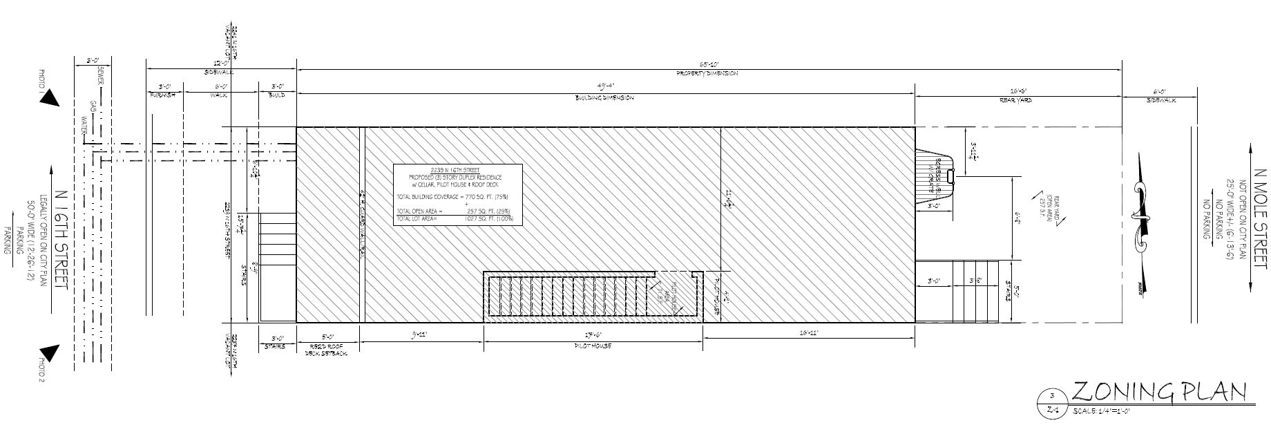 2239 North 16th Street, Philadelphia. Proposed building plan. Credit: KCA Design Associates via a zoning permit submitted to the City of Philadelphia.