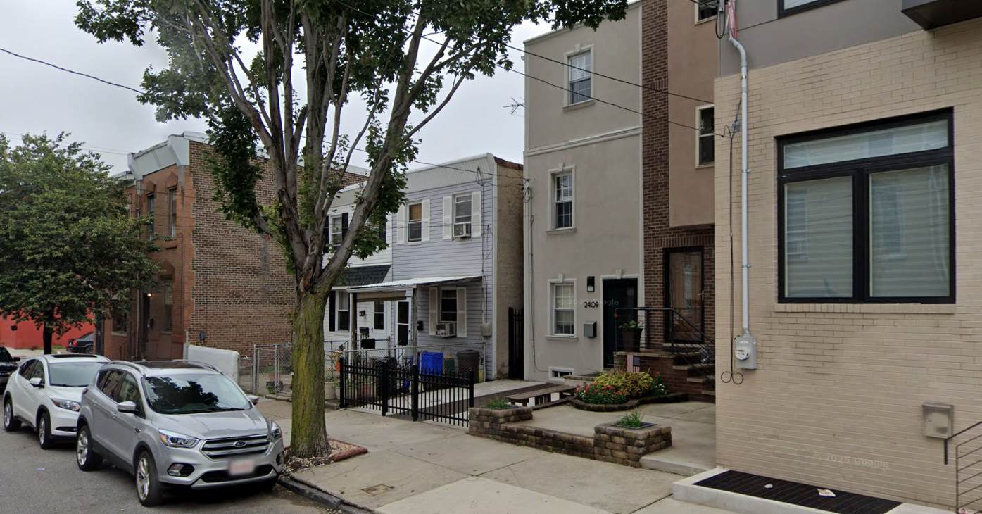 2407 East Dauphin Street, Philadelphia. Site conditions prior to redevelopment. Looking north. September 2018. Credit: Google Street View via Google Maps.