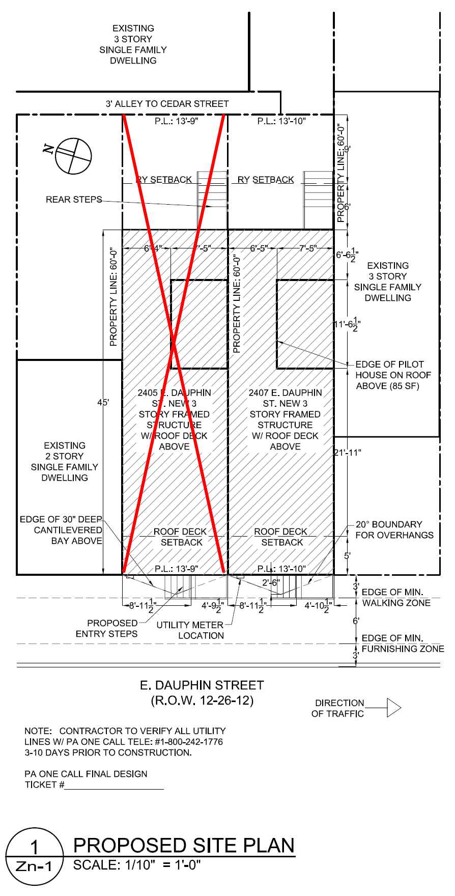 2407 East Dauphin Street, Philadelphia. Proposed site plan. Credit: David P. McArthur via a zoning permit submitted to the City of Philadelphia.