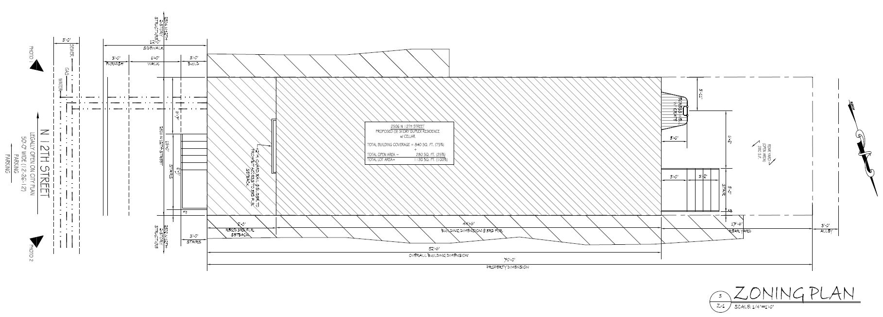 2506 North 12th Street. Site plan. Credit: KCA Design Associates via the Planning Department of the City of Philadelphia