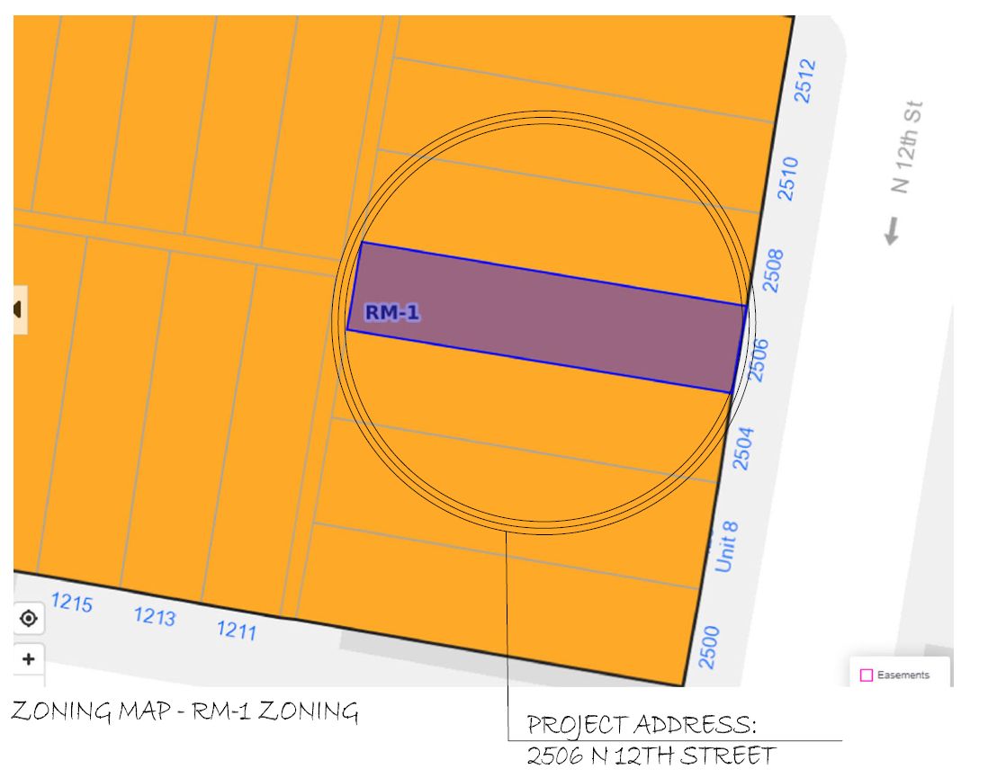2506 North 12th Street. Zoning site map. Credit: KCA Design Associates via the Planning Department of the City of Philadelphia