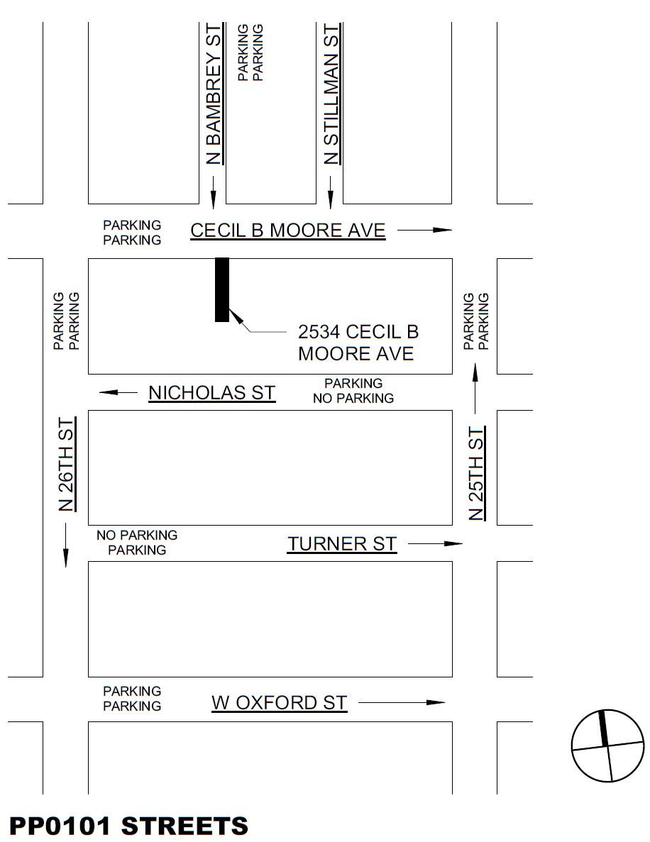 2534 Cecil B. Moore Avenue. Site map. Credit: Moto Designshop via the City of Philadelphia