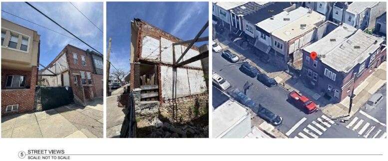 2549 South 3rd Street, Philadelphia. Site conditions prior to redevelopment. Credit: A2 Design Group via a zoning permit submitted to the City of Philadelphia.