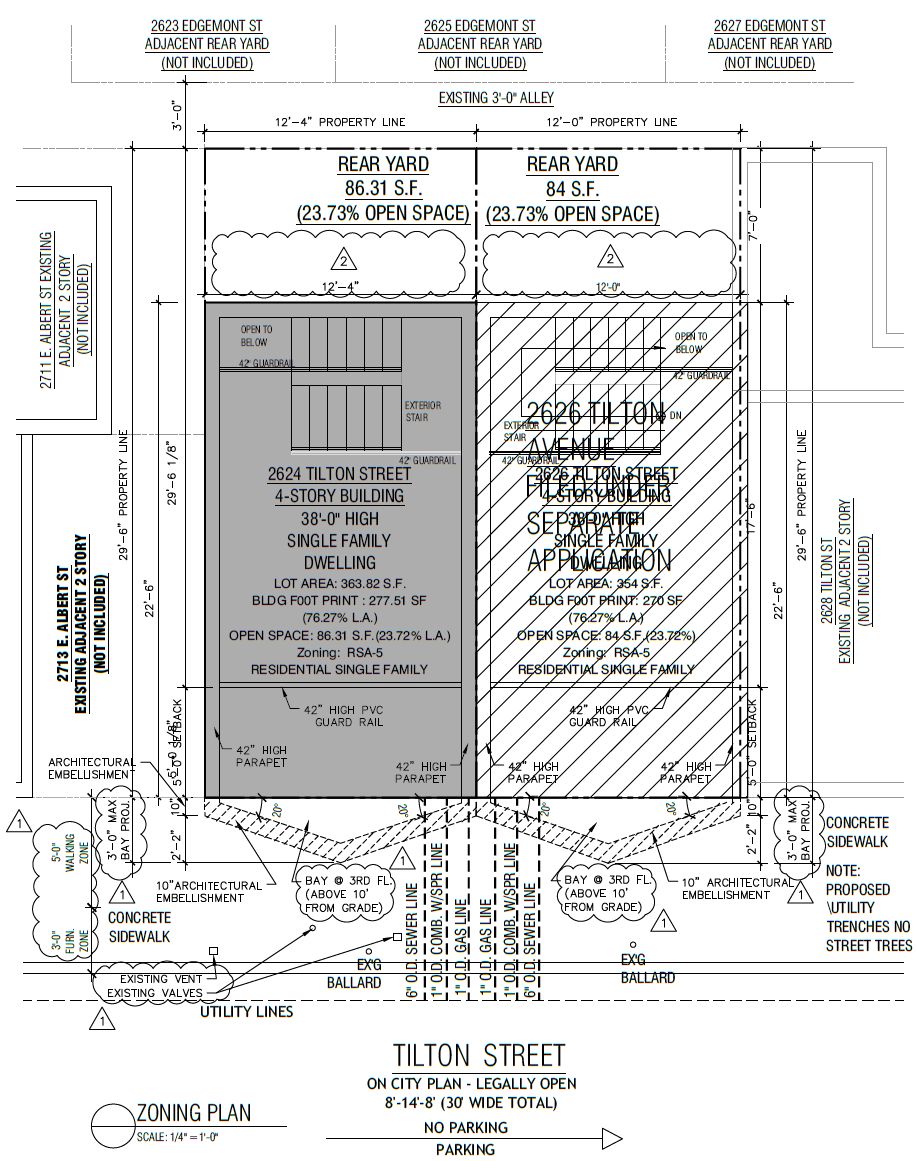 2624 Tilton Street. Site plan. Credit: Supreme Architects via the City of Philadelphia