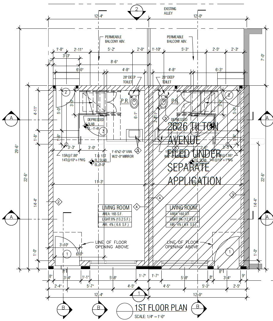 2624 Tilton Street. Floor plan. Credit: Supreme Architects via the City of Philadelphia
