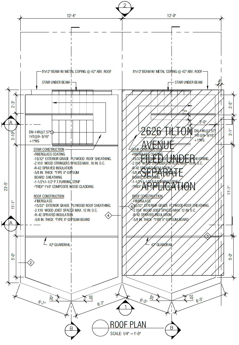 2624 Tilton Street. Roof plan. Credit: Supreme Architects via the City of Philadelphia