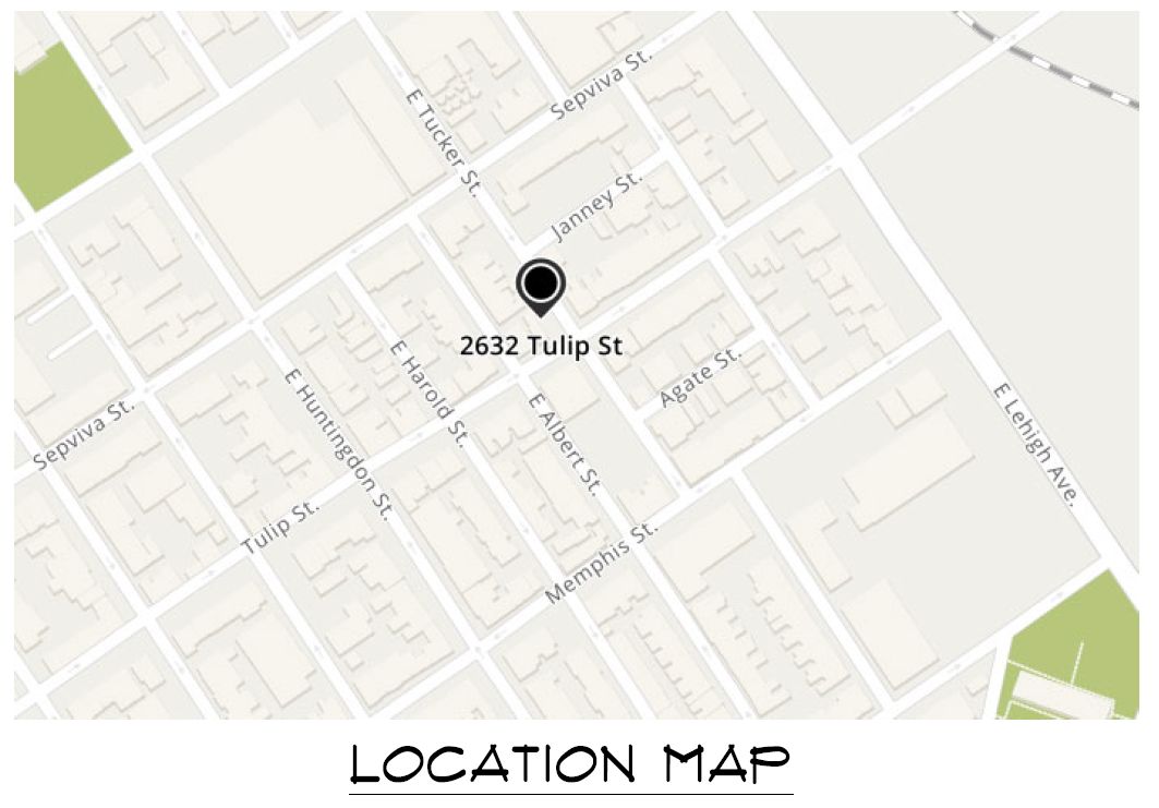 2632 Tulip Street, Philadelphia. Development map. Credit: Here's The Plan, LLC via a zoning permit submitted to the City of Philadelphia.