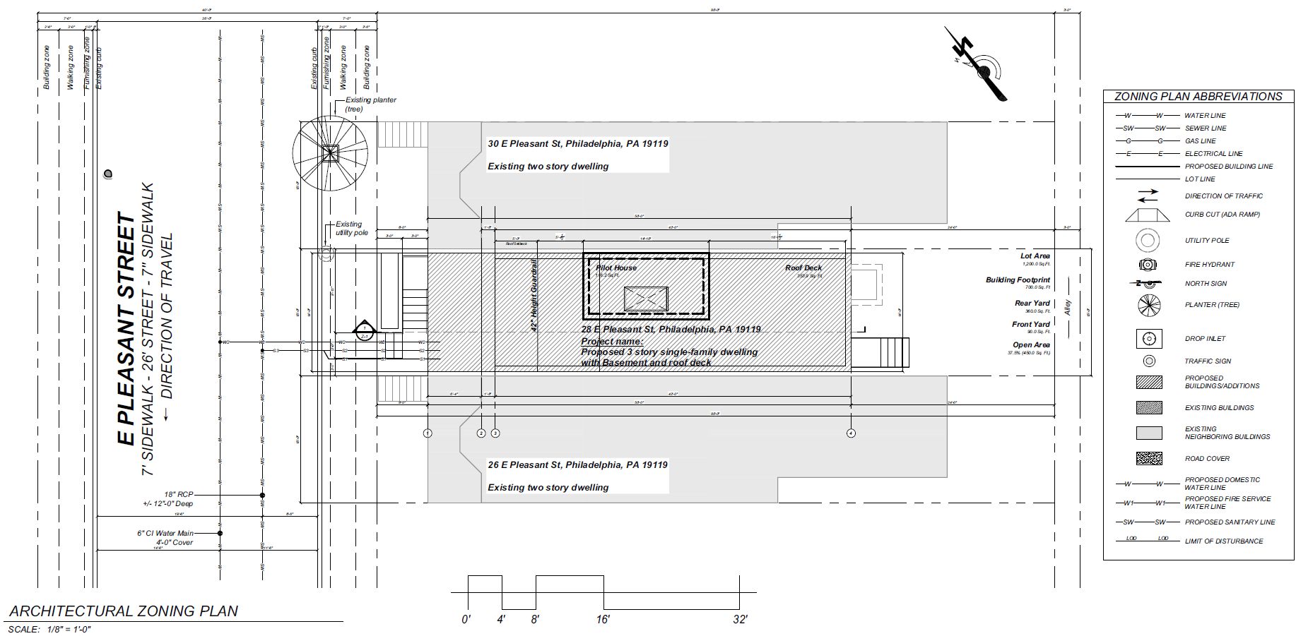 28 East Pleasant Street. Architectural zoning plan via the Planning Department of the City of Philadelphia