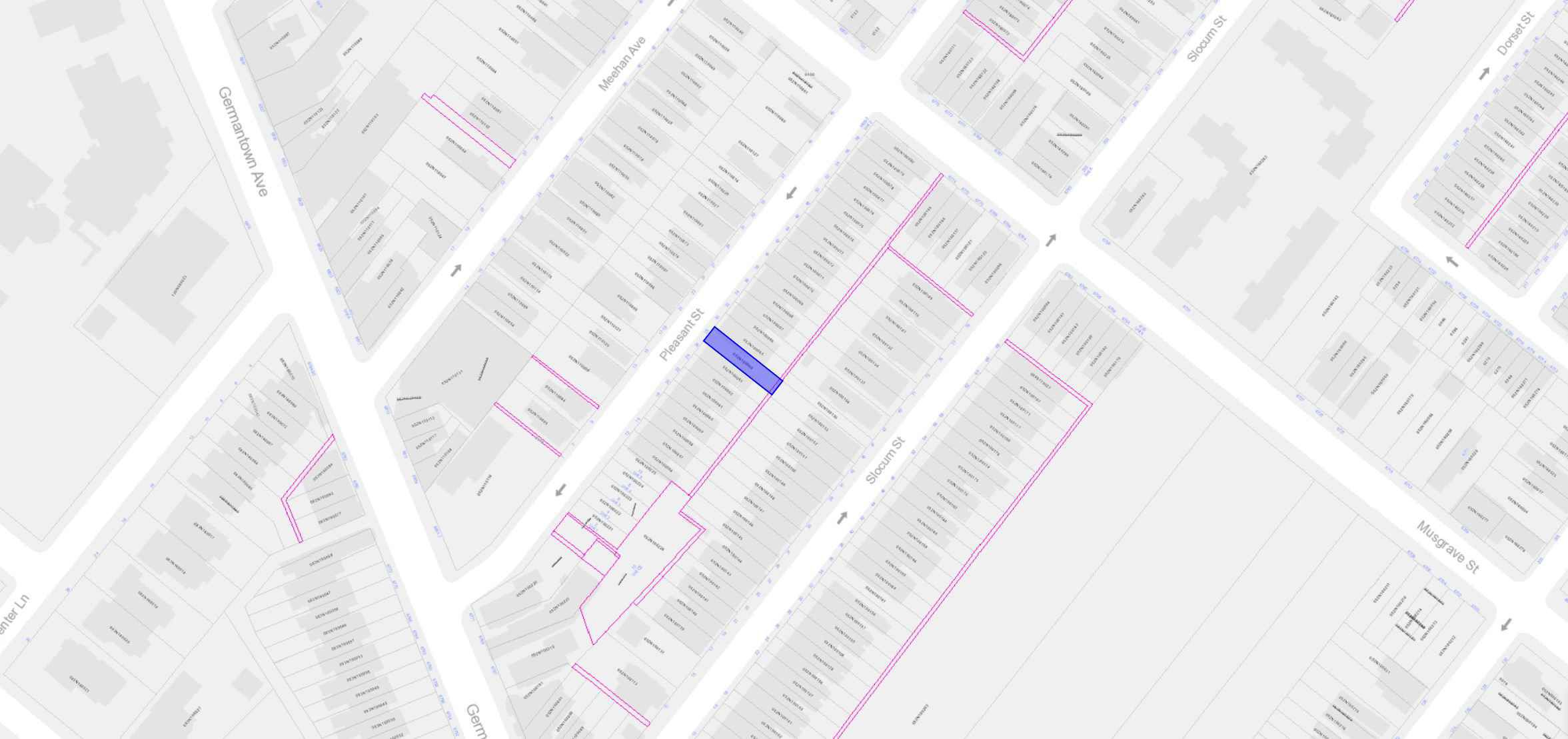 28 East Pleasant Street. Site map via the Planning Department of the City of Philadelphia