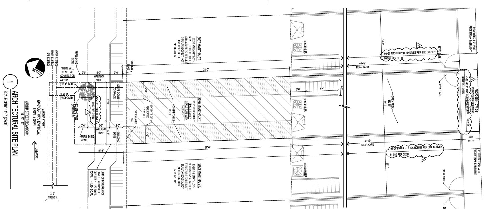 3035 Martha Street. Site plan. Credit: Marshall Sabatini Architecture via the City of Philadelphia