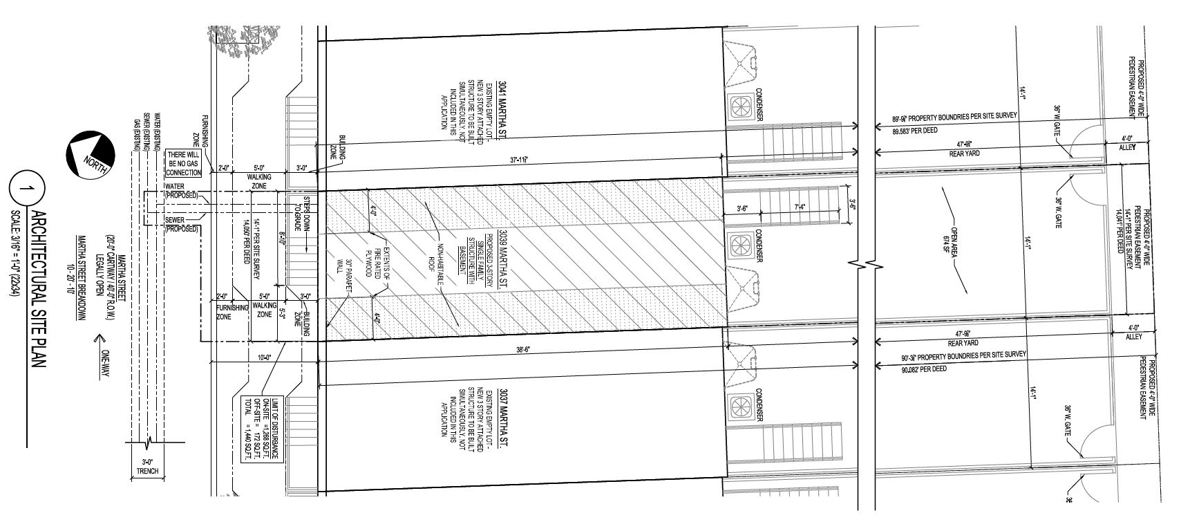 3039 Martha Street. Site plan. Credit: Marshall Sabatini Architecture via the City of Philadelphia