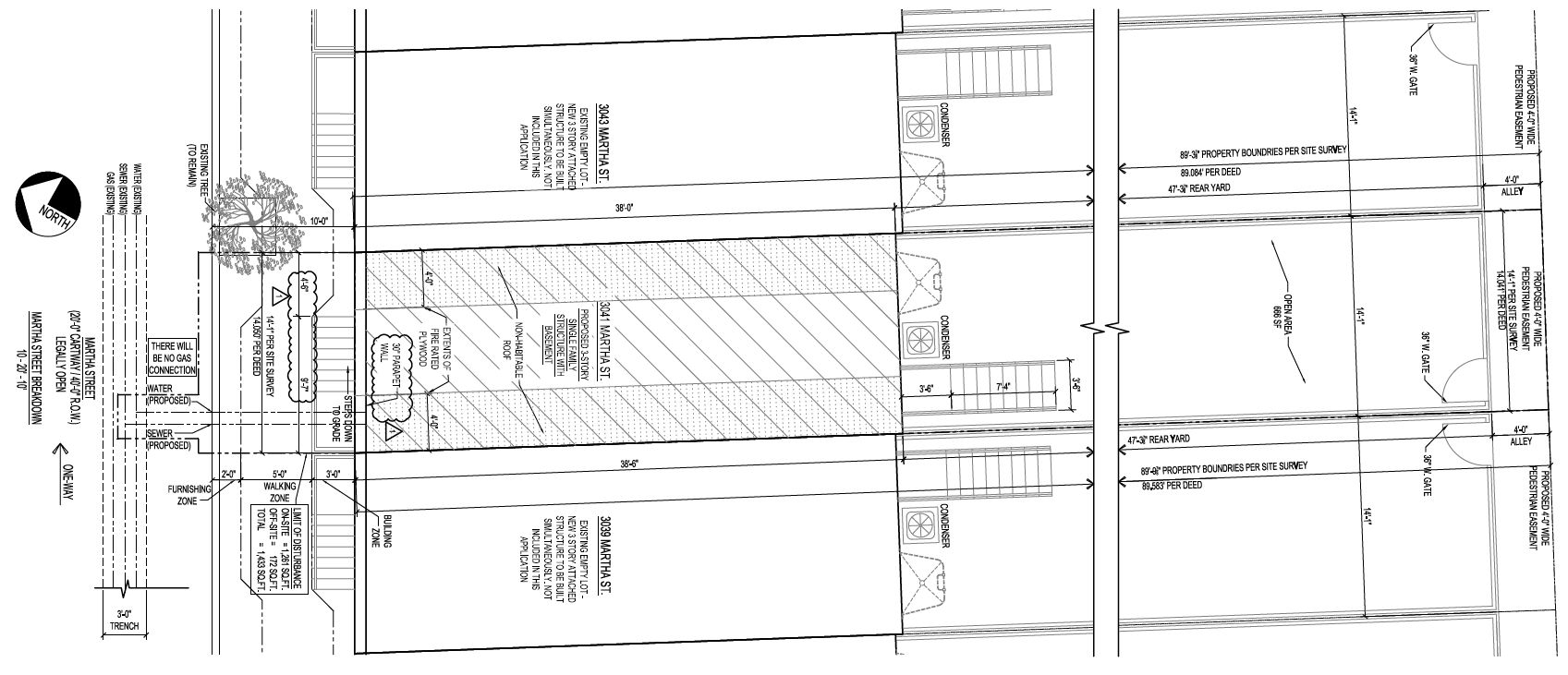 3041 Martha Street. Site plan. Credit: Marshall Sabatini Architecture via the City of Philadelphia